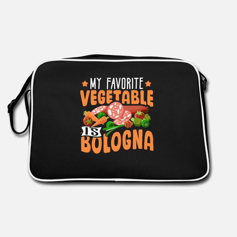 Bologna -Fleisch -Gemüse -Baloney -Sandwich - Retro Tasche - Schwarz/Weiß