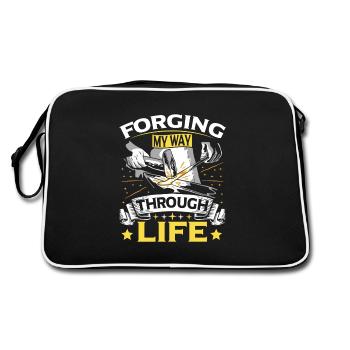 Power Blacksmith Metalforge Merch - Retro Bag - black/white - Back