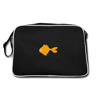 Poisson rouge minimaliste - Sac Retro - noir/blanc - Dos