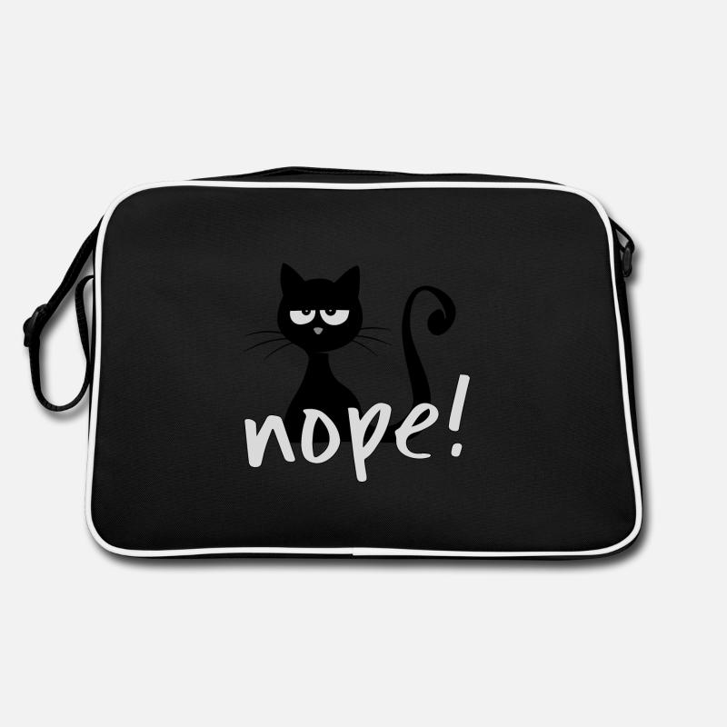 grumpy nope cat Nein Nö Katze Geschenk Retro Tasche