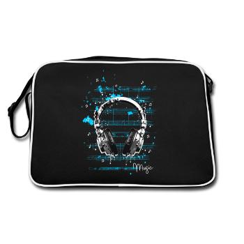 Casque musical - Sac Retro - noir/blanc - Dos