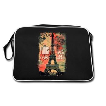 Paris France City Skyline Tour Eiffel Vintage - Sac Retro - noir/blanc - Dos