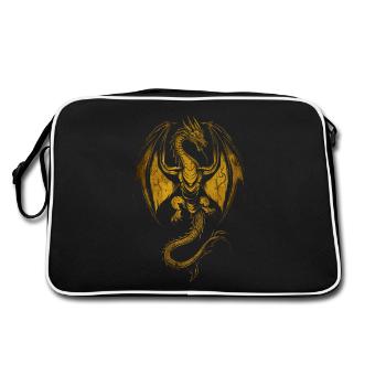 Golden dragon rampant - Retro Bag - black/white - Back