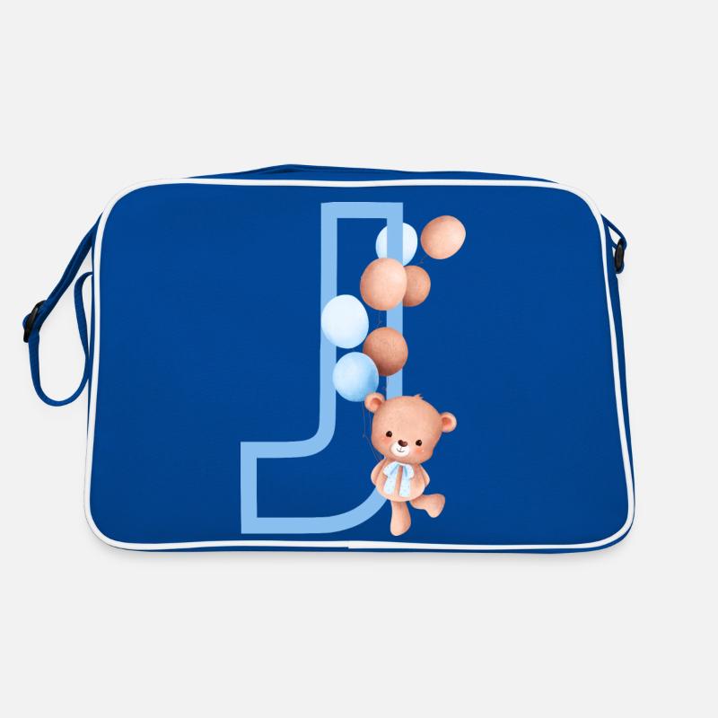 Blauer Bär J Buchstabe Retro Tasche