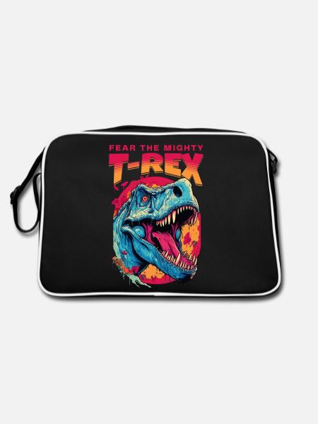 T-Rex Dinosaur Dino Tyrannosaurus Rex Vintage - Retro Bag - black/white - Back