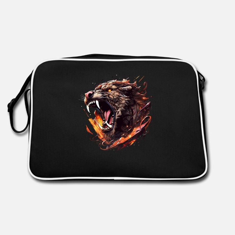 Säbelzahntiger - Sabertooth v4 - Retro Tasche - Schwarz/Weiß