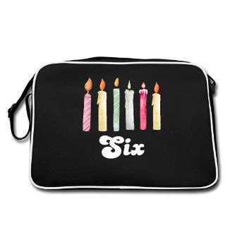 6e anniversaire bougie - Sac Retro - noir/blanc - Dos