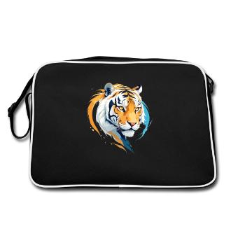 Tigre art vectoriel avec illustration aux couleurs vives - Sac Retro - noir/blanc - Dos