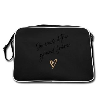 Ich werde großer Bruder sein - Bald großer Bruder - Retro Tasche - Schwarz/Weiß - Hinten