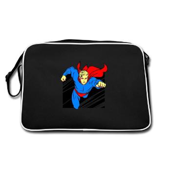 Superheld - Retro Tasche - Schwarz/Weiß - Hinten