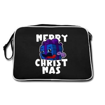 Merry Christmas - Christmas Gift Cartoon - Retro Tasche - Schwarz/Weiß - Hinten