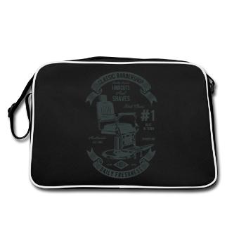 Hairdresser Shop Vintage - Retro Bag - black/white - Back