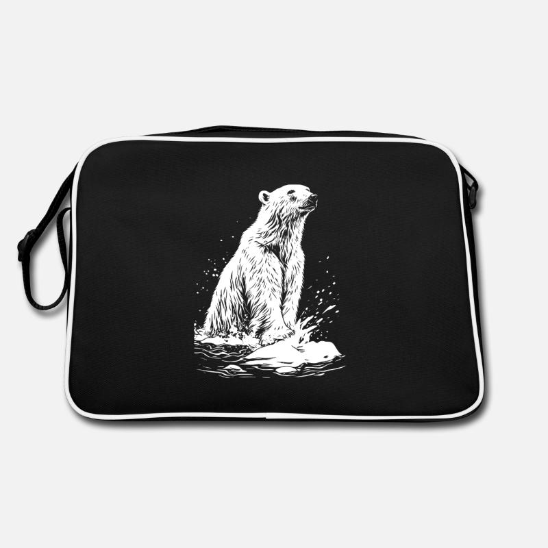 Eisbär - Retro Tasche - Schwarz/Weiß