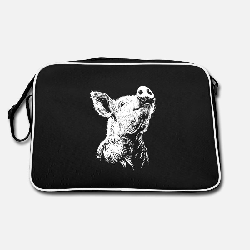 Silhouette de cochon mignon Sac Retro