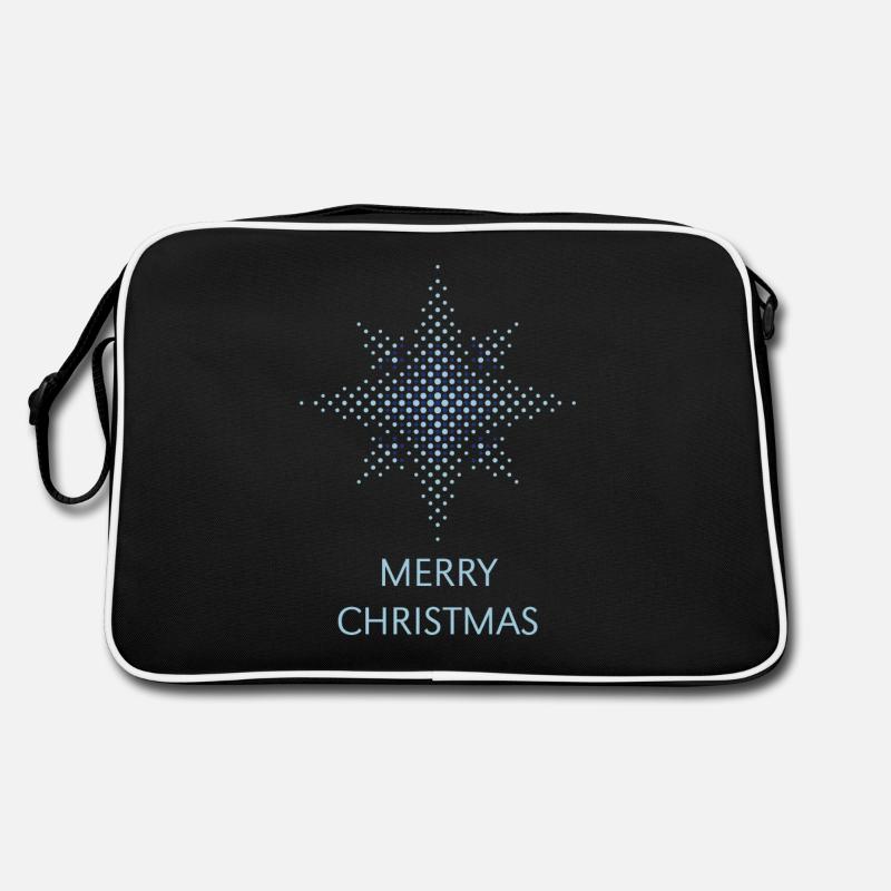 Joyeux Noël (Points de Noël étoiles / Bleu) Sac Retro
