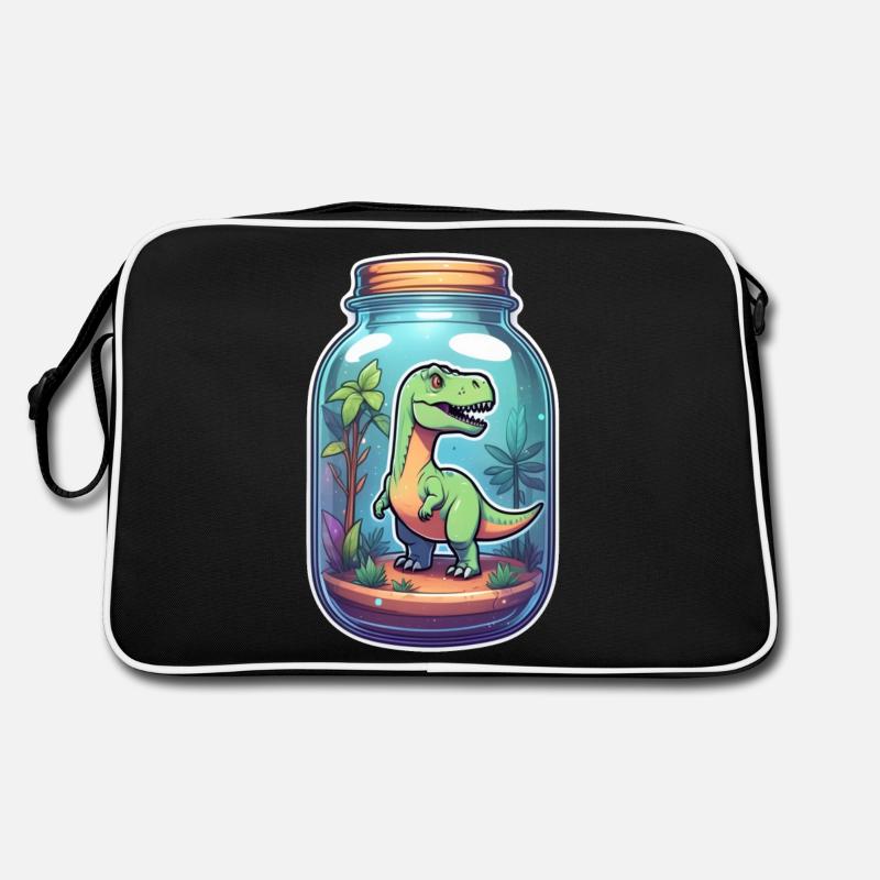Dinosaur in a Cartoon Jar Retro Bag