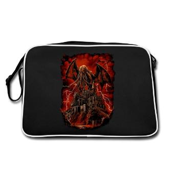 Aufstieg des Cthulhu - Retro Tasche - Schwarz/Weiß - Hinten