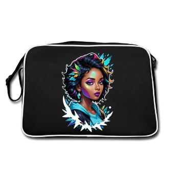 Afro Frau - Schönheit - Retro Tasche - Schwarz/Weiß - Hinten