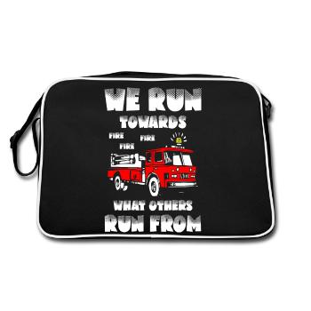 We run towards what others run from Fire Fighters - Retro Bag - black/white - Back