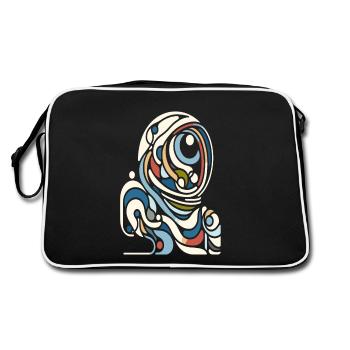Farbenfroher Astro Style - Retro Tasche - Schwarz/Weiß - Hinten