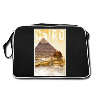 Affiche de voyage vintage du Caire avec pyramide et sphinx - Sac Retro - noir/blanc - Dos