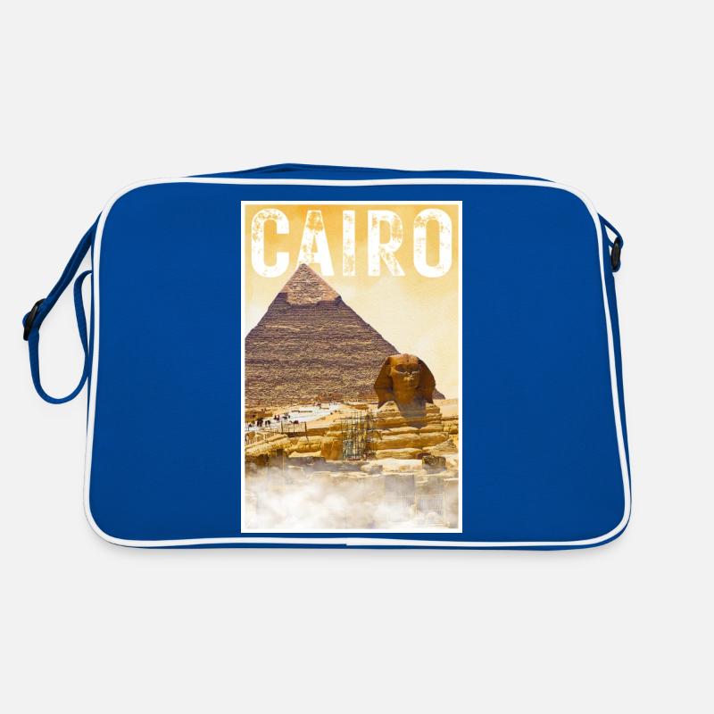 Affiche de voyage vintage du Caire avec pyramide et sphinx Sac Retro