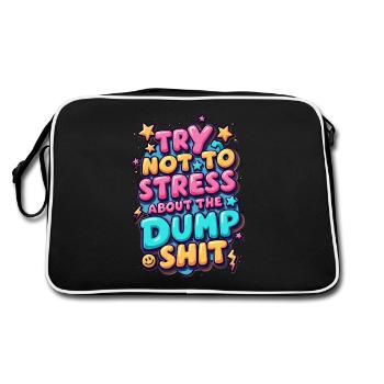 Try Not To Stress - Retro Bag - black/white - Back