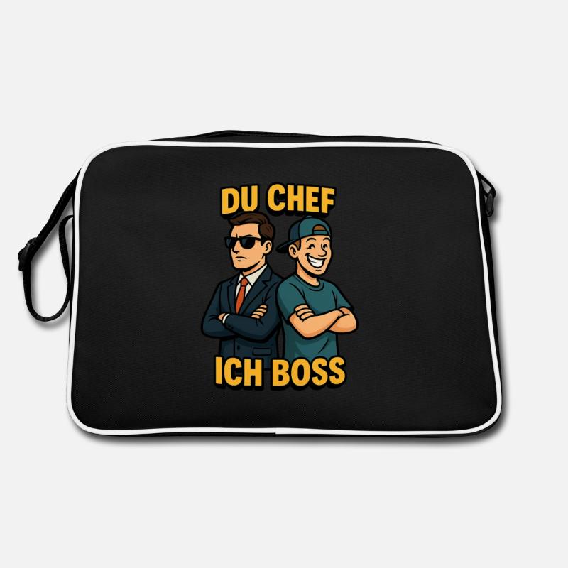 C’est toi le patron ici, mais c’est moi qui m’amuse le plus - Sac Retro - noir/blanc