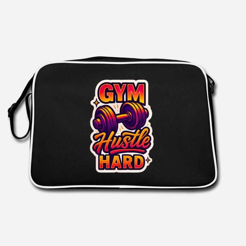 Eiserner Wille. Wilder Fluss. Grind-Modus ein. - Retro Tasche - Schwarz/Weiß