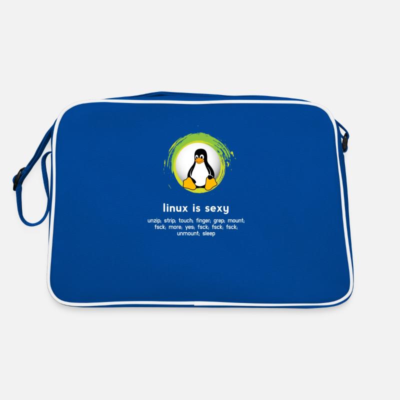 Computer System Pinguin Nerd pc inside code admin Retro Tasche