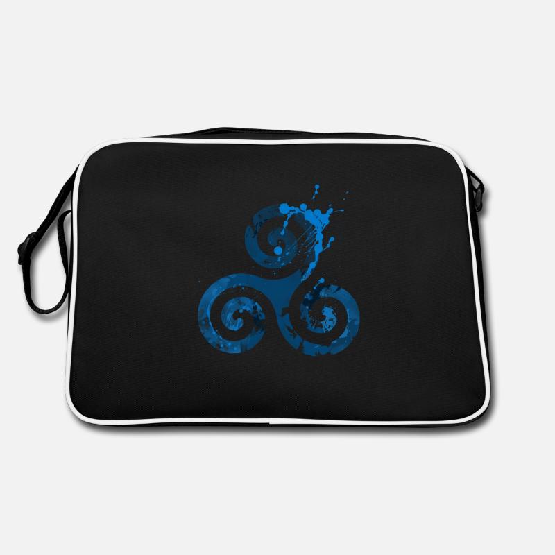 Celtic Triskelion - Retro Tasche - Schwarz/Weiß