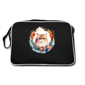 Chat exotique à poil court Style Boho, chats d’amour - Sac Retro - noir/blanc - Dos