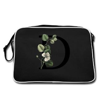 Green Botanical Letter - Retro Bag - black/white - Back