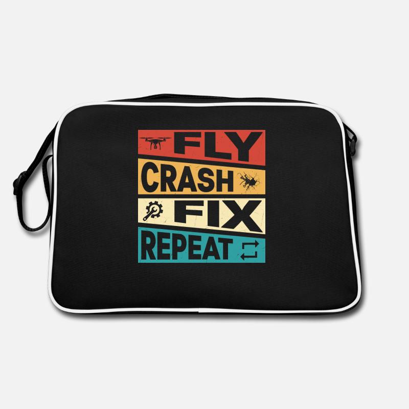 Fly Crash Fix Repeat RC Flight Drone Pilot Retro Bag