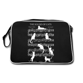 Cats Musical Notes - White Theme - Retro Bag - black/white - Back