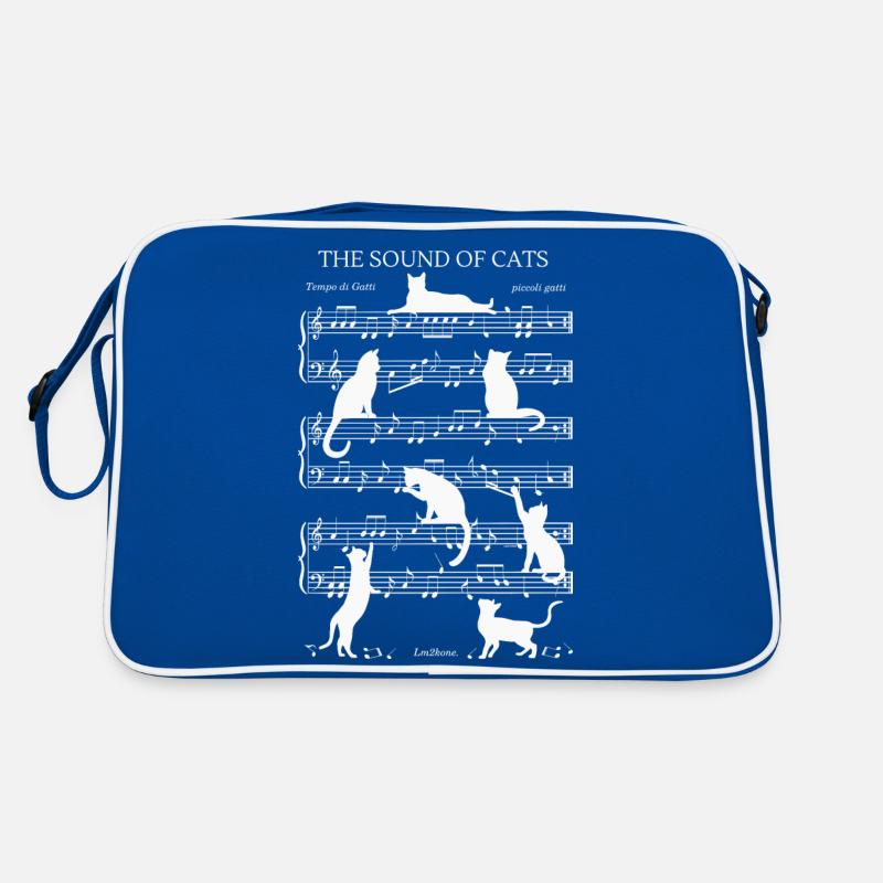 Chats musical notes - thème blanc Sac Retro