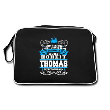 Eure Hoheit - Thomas - Retro Tasche - Schwarz/Weiß - Hinten