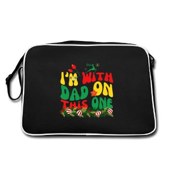 Tenues de Noël assorties Je suis avec papa sur celui-ci amusant - Sac Retro - noir/blanc - Dos