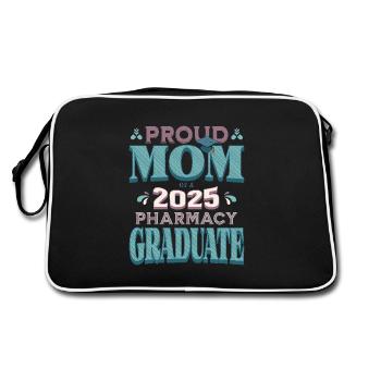 Proud Mom Of A 2025 Pharmacy Graduate College Grad - Retro Bag - black/white - Back