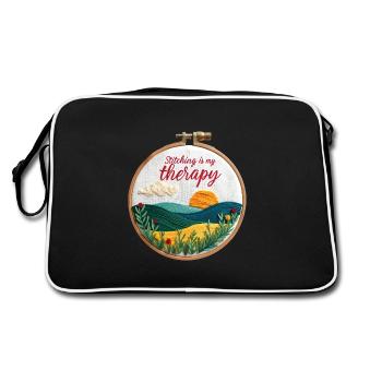 La couture est ma thérapie - Broderie Broderie Art - Sac Retro - noir/blanc - Dos