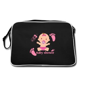fête Baby shower bébé fille futuremaman accoucher - Sac Retro - noir/blanc - Dos