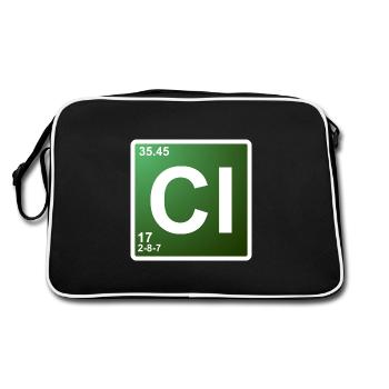 Cl - élément de chimie du chlore 17 - Sac Retro - noir/blanc - Dos