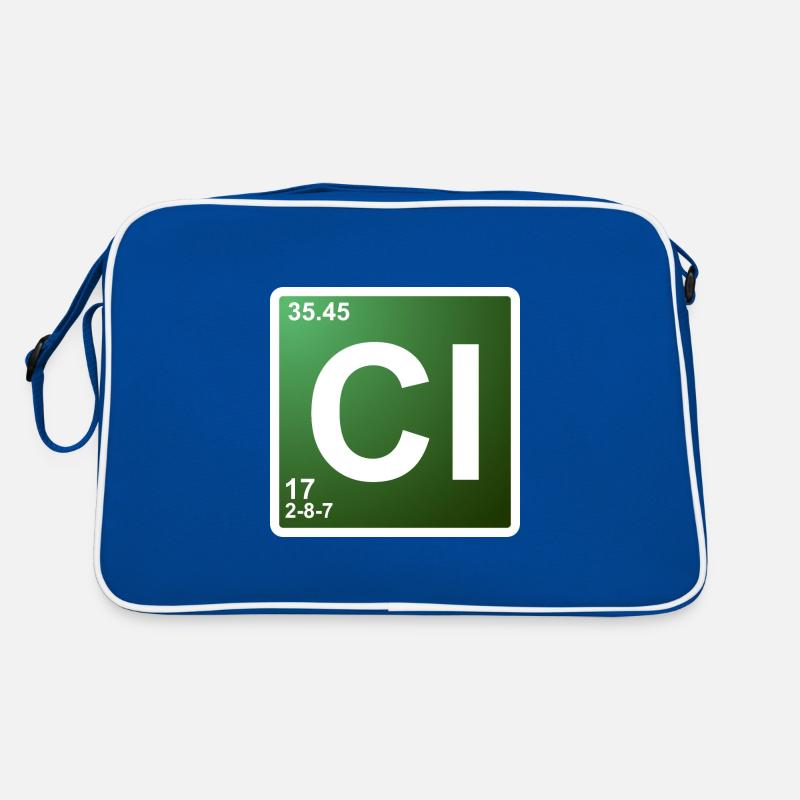 Cl - Chlor - Chemie Element 17 Retro Tasche