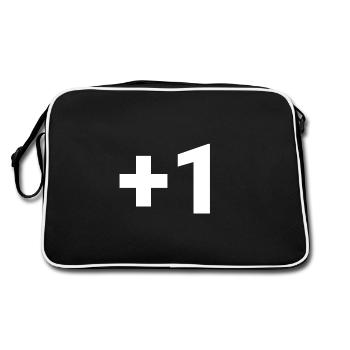 Plus 1 / +1 - Retro Bag - black/white - Back