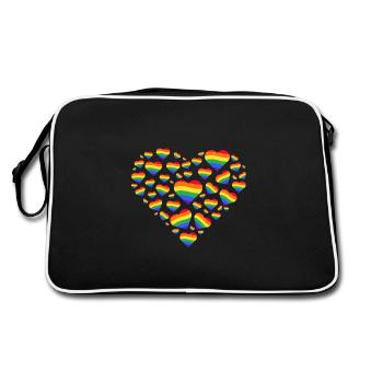 Gay Pride arc-en-ciel couleur LGBT - Sac Retro - noir/blanc - Dos