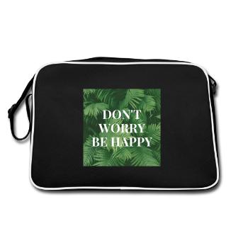 Don't Worry Be Happy - Retro Tasche - Schwarz/Weiß - Hinten