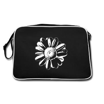 Flower Daisy - Retro Tasche - Schwarz/Weiß - Hinten