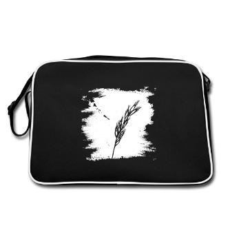 Grain nature farmer peasant woman agriculture - Retro Bag - black/white - Back