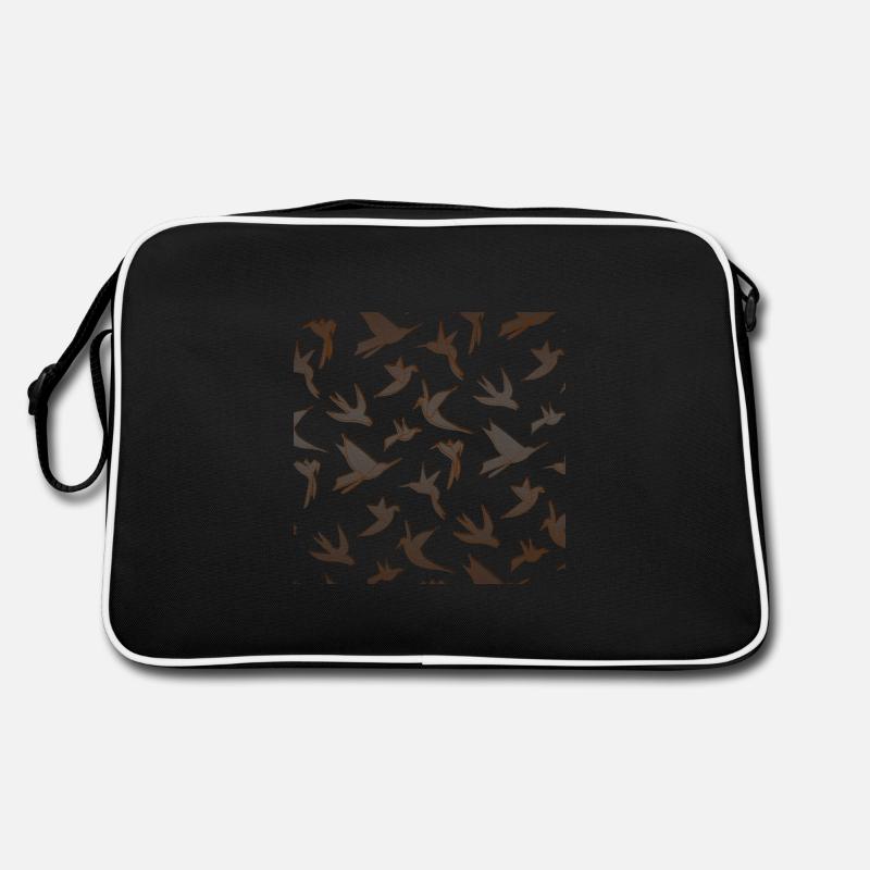 birds - Retro Tasche - Schwarz/Weiß