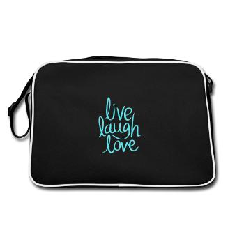 LIVE LACHEN WIE - Retro Tasche - Schwarz/Weiß - Hinten